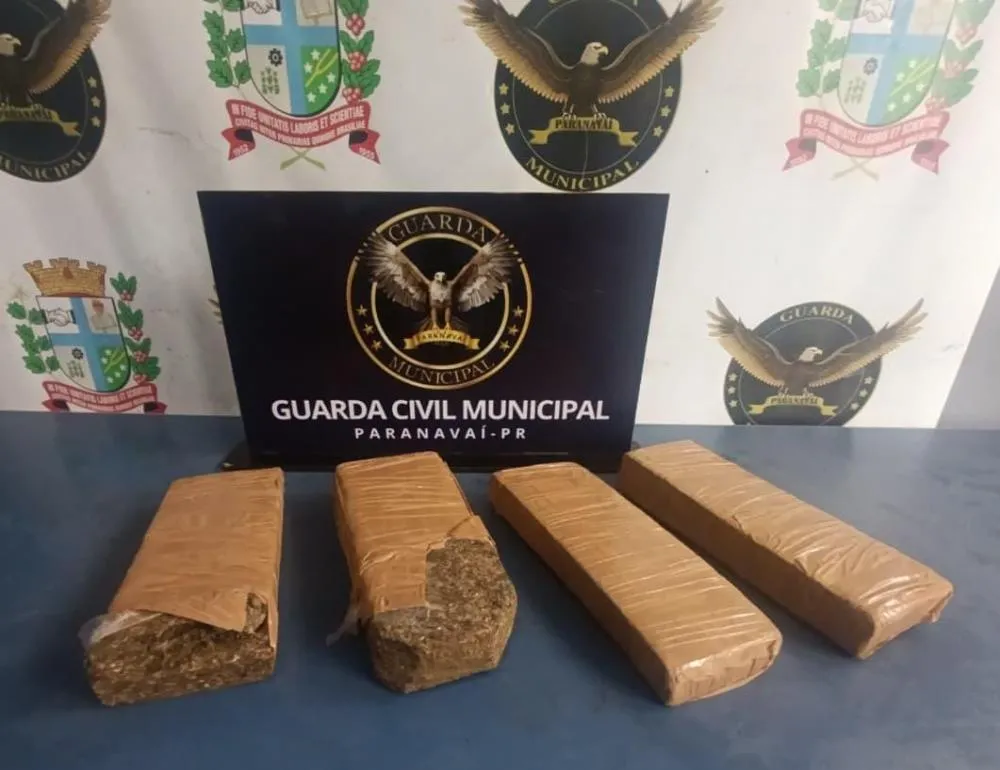 Guarda Municipal apreende 2,910 kg de substância análoga à maconha após perseguição em Paranavaí